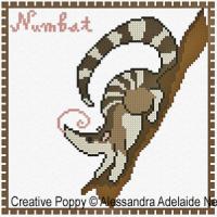 Alessandra Adelaide Needleworks - N is for Numbat - Animal Alphabet (cross stitch chart)