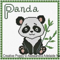 Alessandra Adelaide Needleworks - P is for Panda - Animal Alphabet (cross stitch chart)