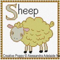 Alessandra Adelaide Needleworks - S is for Sheep - Animal Alphabet (cross stitch chart)