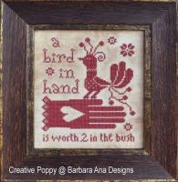<b>A bird in hand</b><br>cross stitch pattern<br>by <b>Barbara Ana Designs</b>