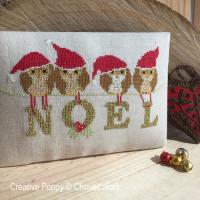 Chouett&#039;alors - Four Christmas Owls (cross stitch chart)