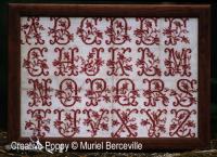 Antique Rose Alphabet - Reproduction sampler - charted by Muriel Berceville