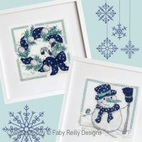 Faby Reilly Designs - Navy Mint Mini Frames (2 designs) (cross stitch chart)