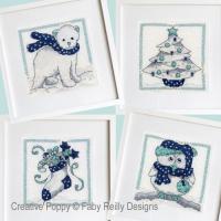 Faby Reilly Designs - Navy &amp; Mint Frames ( 4 designs) (cross stitch chart)