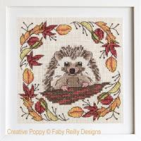 <b>Woodland Hedgehog - Quick challenge: Colonial knot</b><br>cross stitch pattern<br>by <b>Faby Reilly Designs</b>