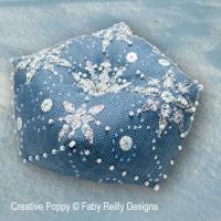 <b>Let it snow Biscornu</b><br>cross stitch pattern<br>by <b>Faby Reilly Designs</b>