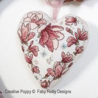 <b>Magnolia Heart</b><br>cross stitch pattern<br>by <b>Faby Reilly Designs</b>