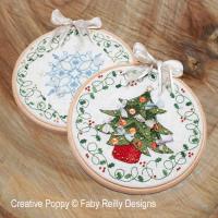 Faby Reilly Designs - Tree &amp; Snowflake hoops (cross stitch chart)
