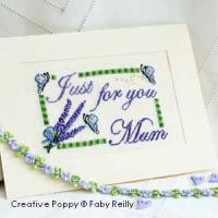 <b>Mother\'s Day card to cross stitch - lavender</b><br>cross stitch pattern<br>by <b>Faby Reilly Designs</b>