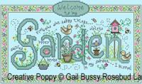 <b>My Garden (Welcome to)</b><br>cross stitch pattern<br>by <b>Gail Bussi - Rosebud Lane</b>