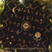 Kateryna - Stitchy Princess - Night Alphabet Sampler (+Ukrainian version) (cross stitch chart)