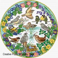 <b>Birds in Spring</b><br>cross stitch pattern<br>by <b>Lesley Teare Designs</b>
