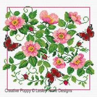 Lesley Teare Designs - Briar Roses &amp; Butterflies (cross stitch chart)