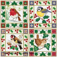 Lesley Teare Designs - Christmas Birds (cards) (cross stitch chart)