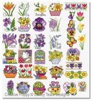 Lesley Teare Designs - 30 Spring Flower motifs (cross stitch chart)