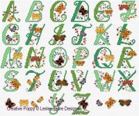 Lesley Teare Designs - Alphabet Bristish Butterflies (Cross stitch chart)