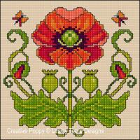 Lesley Teare Designs - Art Nouveau Poppy (Cross stitch chart)
