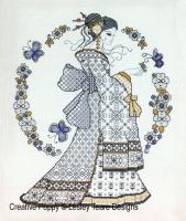 Lesley Teare Designs - Blackwork Oriental Beauty