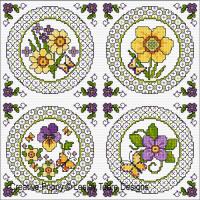 Lesley Teare Designs - Blackwork with Spring Flowers (Blackwork chart)