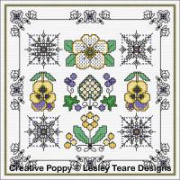 <b>Blackwork Winter Design</b><br>cross stitch pattern<br>by <b>Lesley Teare Designs</b>