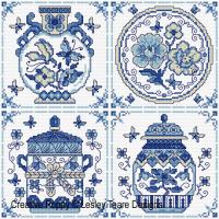 Lesley Teare Designs - Blue &amp; White Pottery (Cross stitch chart)