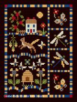 <b>Simple Country sampler</b><br>cross stitch pattern<br>by <b>Lesley Teare Designs</b>
