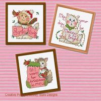 Lesley Teare Designs - Festive cats (6 christmas motifs) (Cross stitch chart)