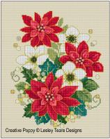 Lesley Teare Designs - Festive Poinsettia decoration (Cross stitch chart)