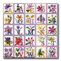 Lesley Teare Designs - Floral Alphabet (Cross stitch chart)