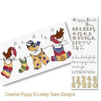 Lesley Teare Designs - Happy Bird Day (+ Birthday ABC) (Cross stitch chart)