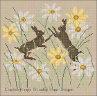 Lesley Teare Designs - Hares Boxing (cross stitch chart)