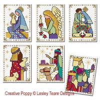 Lesley Teare Designs - Small Nativity Cards (x6) (Cross stitch chart)