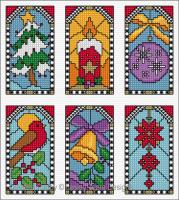 Lesley Teare Designs - Stained Glass Christmas Cards (Cross stitch chart)