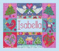 Lesley Teare Designs - Winter name cushion (cross stitch chart)