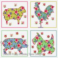 Lesley Teare Designs - Floral Animals (cross stitch chart)