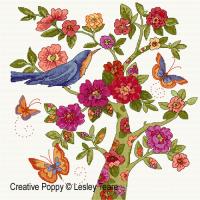 <b>Floral Tree</b><br>cross stitch pattern<br>by <b>Lesley Teare Designs</b>