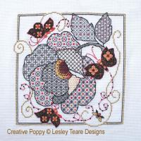 Lesley Teare Designs - Flower &amp; Butterflies Blackwork (cross stitch chart)