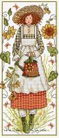 <b>Sunflower girl</b><br>cross stitch pattern<br>by <b>Lesley Teare Designs</b>