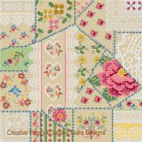 Lesley Teare Designs - Vintage Crazy patchwork (cross stitch chart)