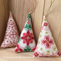 Marie-Anne R&eacute;thoret-M&eacute;lin - Cone-shaped Christmas Decorations (set of 3 hanging ornaments) (chart)