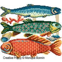<b>Fishmarket</b><br>cross stitch pattern<br>by <b>Monique Bonnin</b>