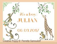 Perrette Samouiloff - It&#039;s a boy! Birth announcement (cross stitch chart)