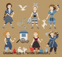 Perrette Samouiloff - 1900&#039;s Bathing Costumes (cross stitch pattern chart)