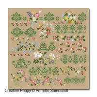 Thousand-flowers Borders - cross stitch pattern - by Perrette Samouiloff