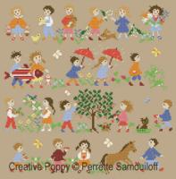 Happy Childhood - Spring (large) - cross stitch pattern - by Perrette Samouiloff