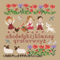 <b>Happy Childhood, the sheep (small) </b><br>cross stitch pattern<br>by <b>Perrette Samouiloff</b>