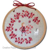 <b>Red Berries Christmas Wreath</b><br>cross stitch pattern<br>by <b>Perrette Samouiloff</b>
