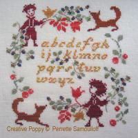 Child and Fox ABC - cross stitch pattern - by Perrette Samouiloff