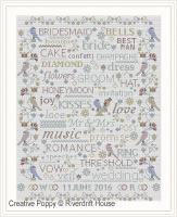 <b>Birds&Words - Wedding / Anniversary Sampler</b><br>cross stitch pattern<br>by <b>Riverdrift House</b>