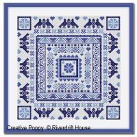 <b>Hungarian Blue Square</b><br>cross stitch pattern<br>by <b>Riverdrift House</b>